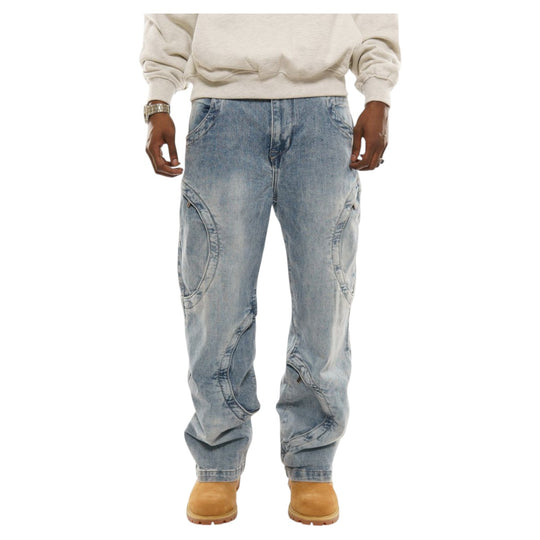 Omavi Mens Denim Baggy Jeans ODJS014-LVI Light Vintage