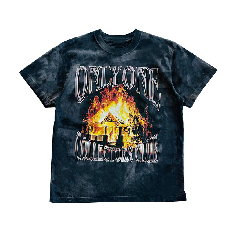 Only One Mens Burning House Ombre T-Shirt ONOTS02 Black Ombre