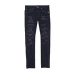 Purple Brand Mens Skinny Fit Jeans P001-BLDR123 Black Destroy Repair
