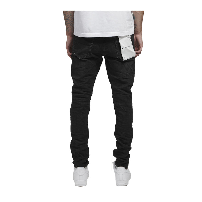Purple Brand Mens Skinny Fit Jeans P001-BOS Black Over Spray