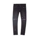 Purple Brand Mens Skinny Fit Jeans P001-BOS Black Over Spray