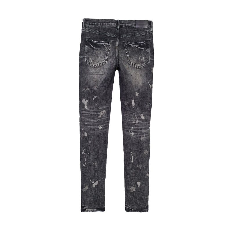 Purple Brand Mens Skinny Fit Jeans P001-VBAB123 Vintage Black Acid Bleach