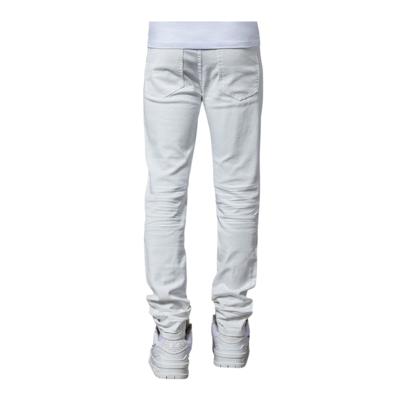 Pain Lab Mens Classic Skinny Fit Jeans P25AWSD All White