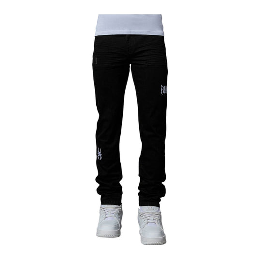 Pain Lab Mens Classic Skinny Fit Jeans P26JBSD Jet Black