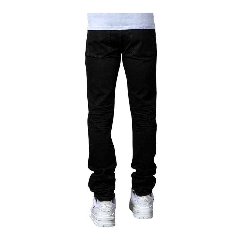 Pain Lab Mens Classic Skinny Fit Jeans P26JBSD Jet Black
