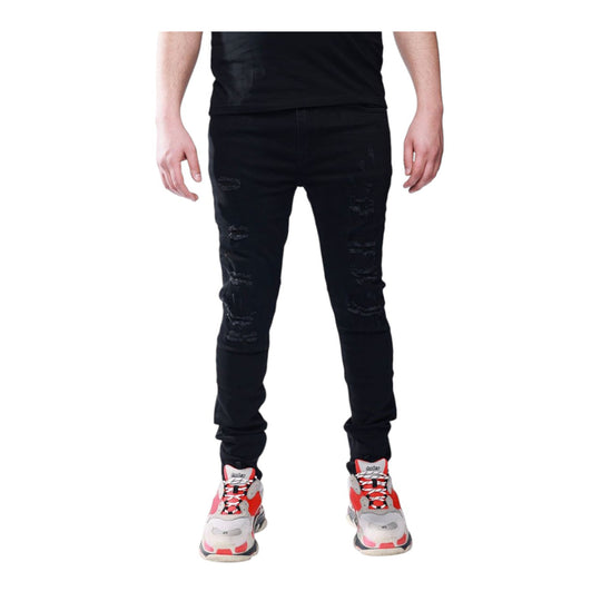 Pali Denim Mens Skinny Fit Jeans PL007 Bad Black
