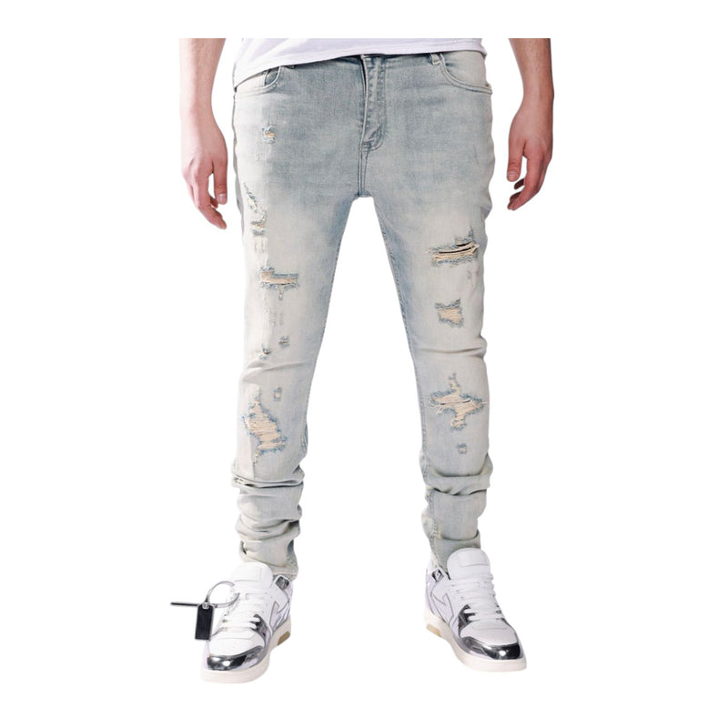 Pali Denim Mens Skinny Fit Jeans PL014 Lify Wash