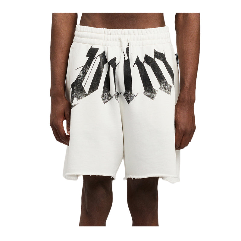 Palm Angels Mens Big Waist Logo Sweatshorts PMCI02CS26FLE001-0310 Off White Black