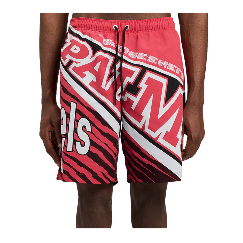 Palm Angels Mens Racing Swimming Shorts PMFD01BS26FAB001-2510 Red Black