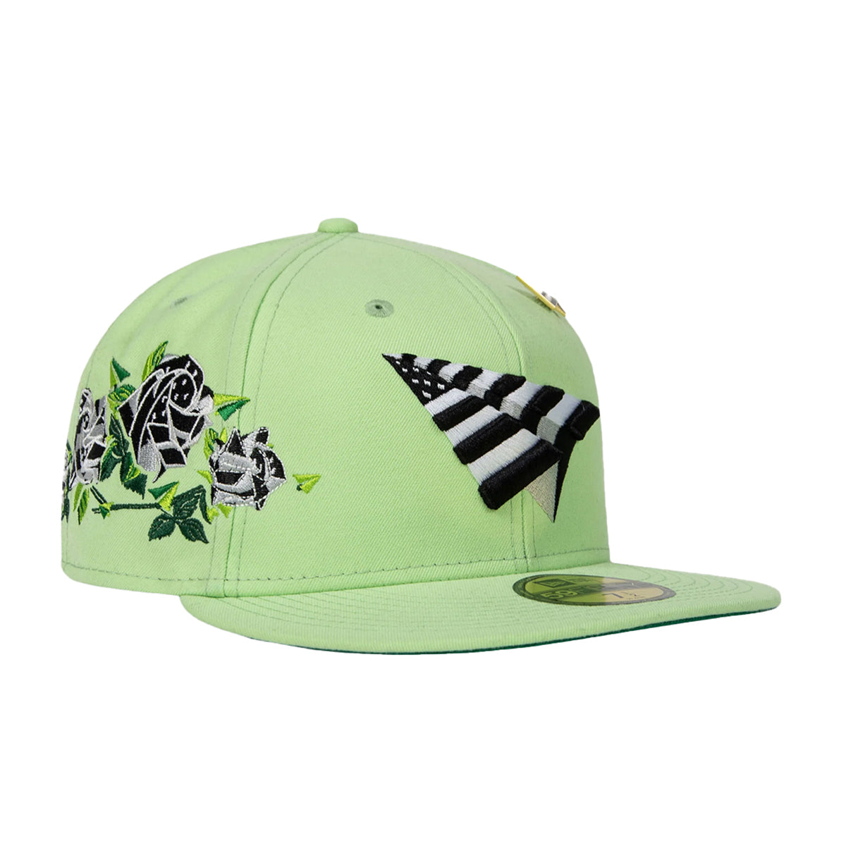 Paper Planes x New Era Roses Crown 59Fifty Fitted Hat 101260-PTNGRN Pantina Green, Green Undervisor