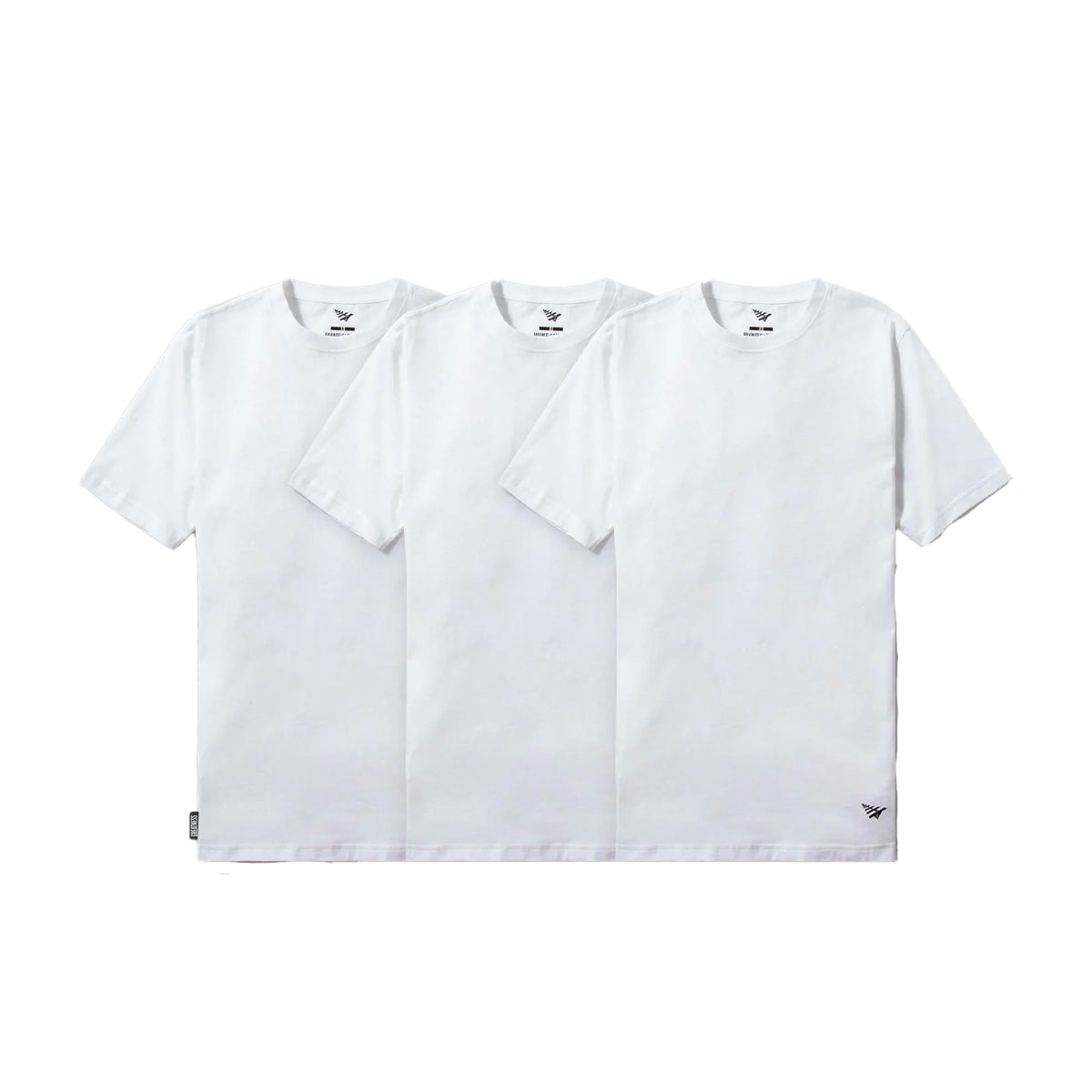 Paper Planes Mens Essential 3 Pack Crew Neck T-Shirt 200011-WHT White
