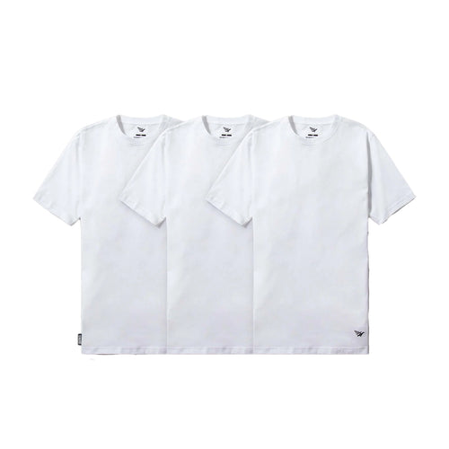 Paper Planes Mens Essential 3 Pack Crew Neck T-Shirt 200011-WHT White