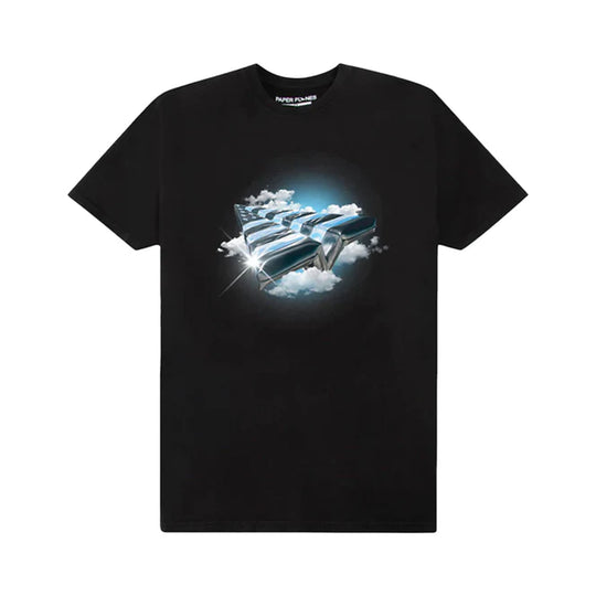 Paper Planes Mens Above The Clouds Crew Neck T-Shirt 200345-BLK Black