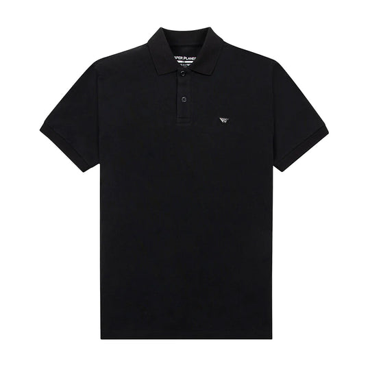 Paper Planes Mens Planes Solid Polo Shirt 300264-BLK Black
