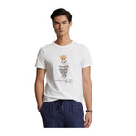 Polo Ralph Lauren Mens Fishing Bear Graphic Crew Neck T-Shirt 710853310018 White