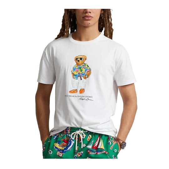 Polo Ralph Lauren Mens Bear Embroidered Crew Neck T-Shirt 710854497032 White