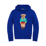Polo Ralph Lauren Mens Orginal Label Cotton Blend Voyager Bear Hoodie 710890568001 Blue