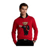 Polo Ralph Lauren Mens Cotton/Linen Lunar New Year Bear Crewneck Sweater 710892468001 Red