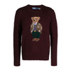 Polo Ralph Lauren Mens Wool/Cashmere Blend Sweatshirt 710918804001 Aged Wine Heather