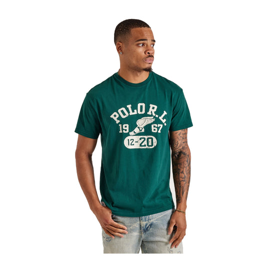 Polo Ralph Lauren Mens Classic Jersey Graphic Crew Neck T-Shirt 710941844002 Dark Green