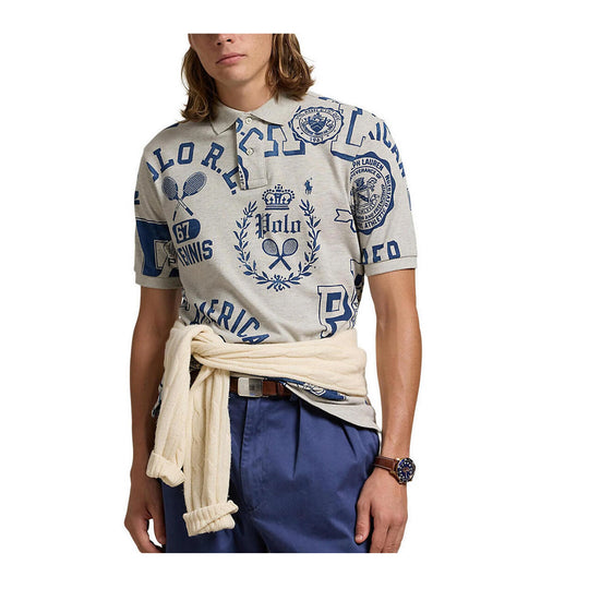 Polo Ralph Lauren Mens Classic Graphic Mesh Polo Shirt 710945235001 Light Sport Heather