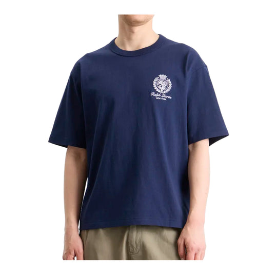 Polo Ralph Lauren Mens Jersey Knit Tennis Graphic Crew Neck T-Shirt 710B19623003 Newport Navy
