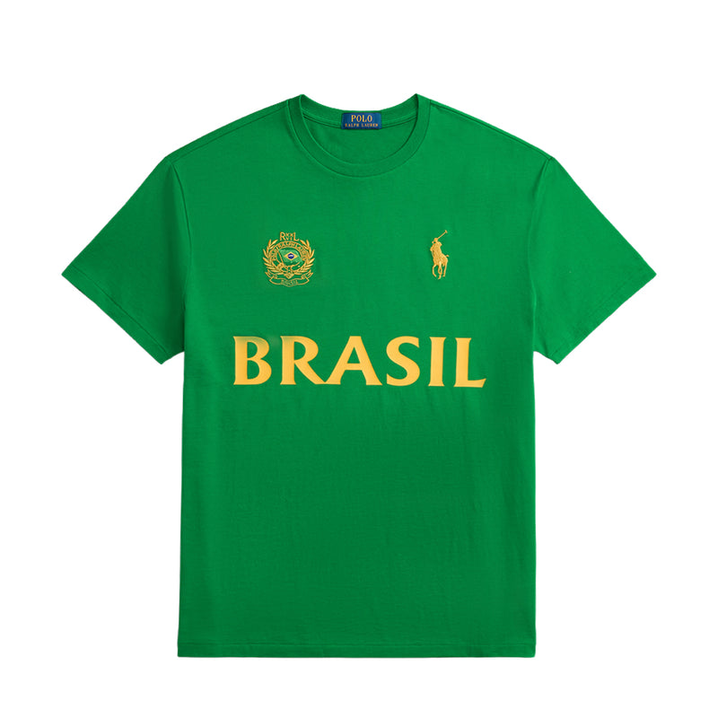Polo Ralph Lauren Mens Brazil Jersey Knit Crew Neck T-Shirt 710B21596001 Cruise Green