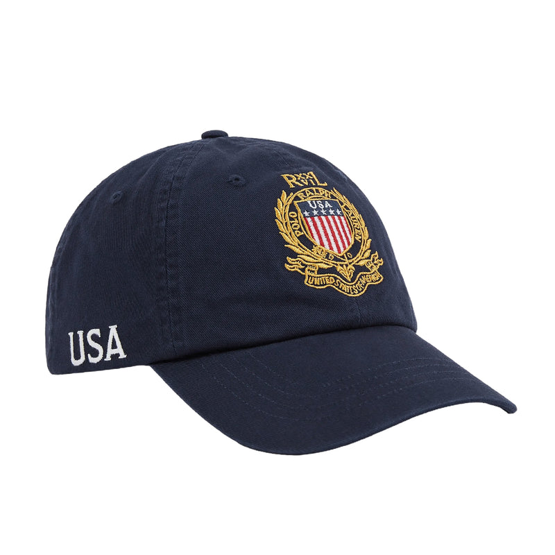 Polo Ralph Lauren Mens USA Embroidered Crest Baseball Strapback Hat 710B21782001 Newport Navy