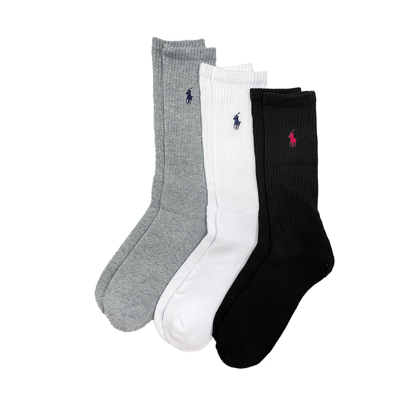 Polo Ralph Lauren Mens 3-Pack Sport Crew 821032PK Socks Assorted