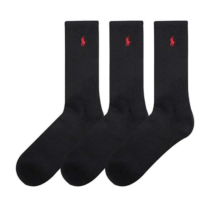 Polo Ralph Lauren Mens 3-Pack Sport Crew 821032PK Socks Black