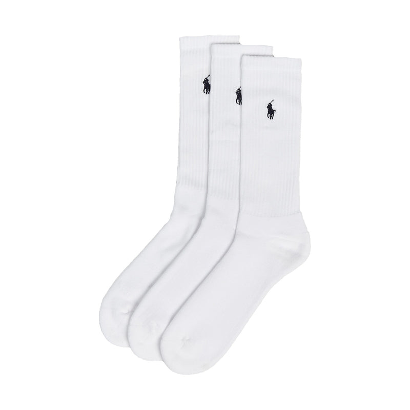 Polo Ralph Lauren Mens 3-Pack Sport Crew 821032PK Socks White