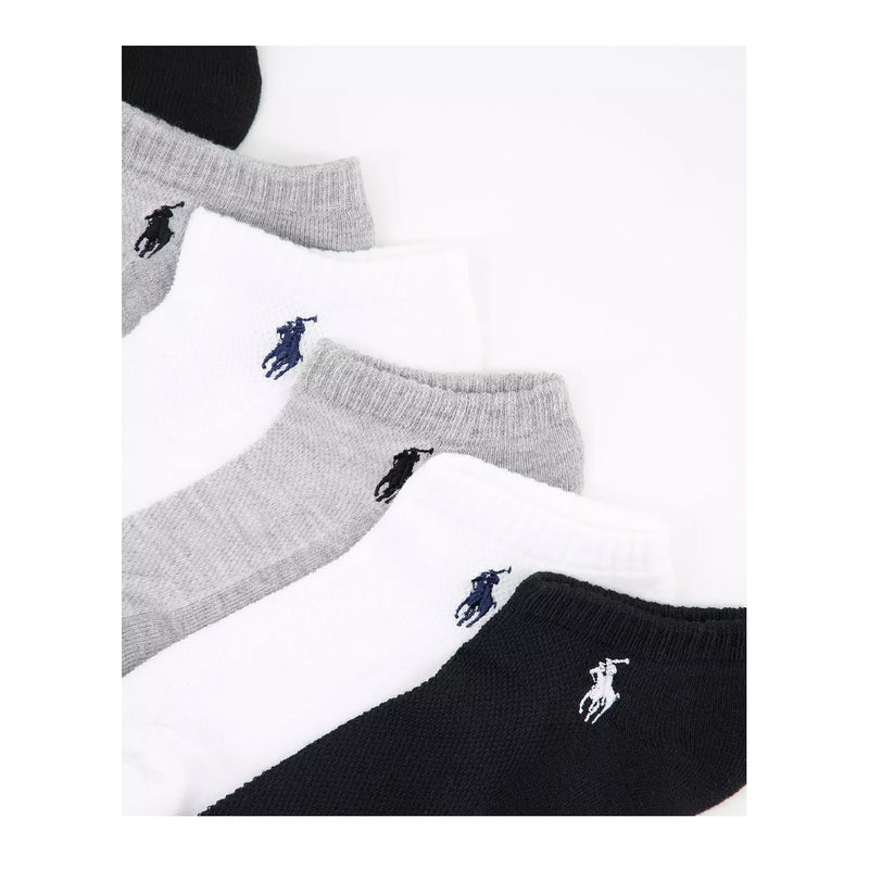 Polo Ralph Lauren Mens Classic Cotton Sport 6 Pairs Socks 827001PK2-GHAST White/Black/Grey