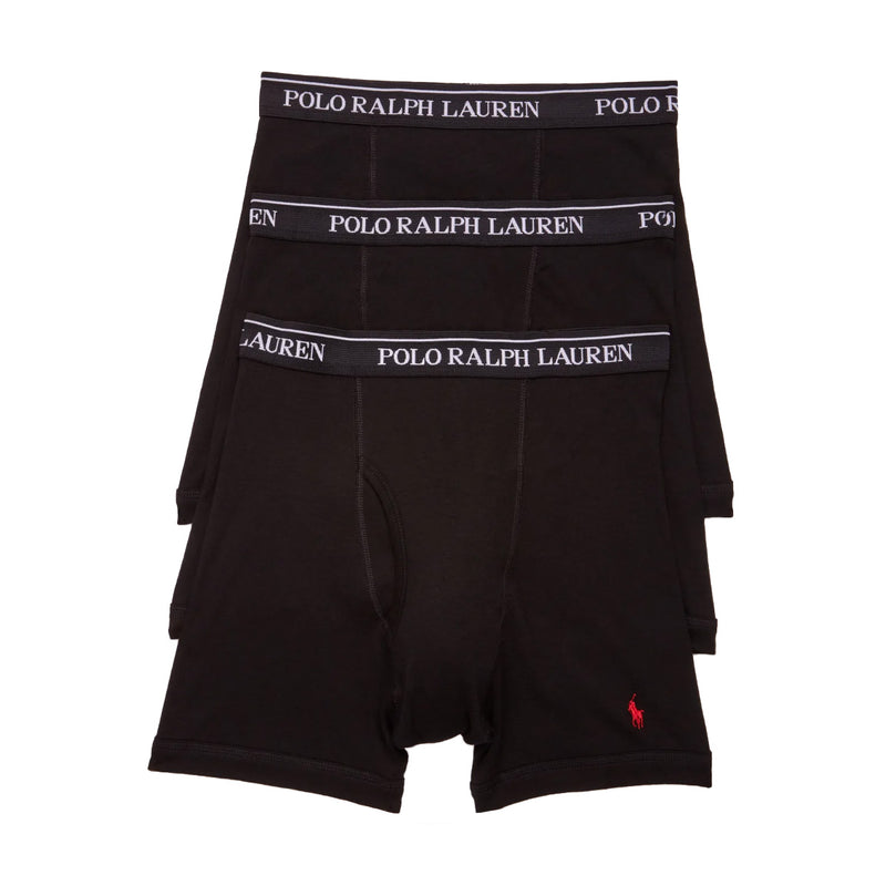 Polo Ralph Lauren Mens Classic Fit 3 Pack Boxer Brief NCBBP3-POLO BLACK
