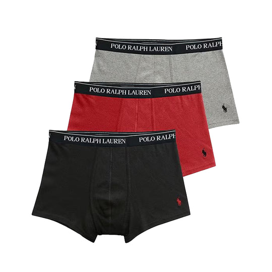 Polo Ralph Lauren Mens P3 Classic Fit Boxer Briefs NCBBP3-RHD Andover Heather/RL2000 Red/Polo Black