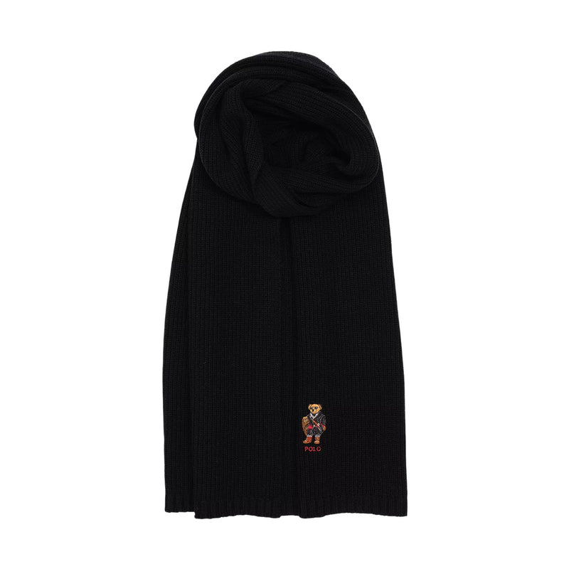 Polo Ralph Lauren Unisex Solid Denim Bear Scarf PC1269-001 Polo Black