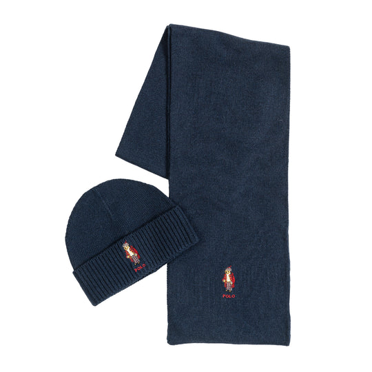 Polo Ralph Lauren Unisex Holiday Bear Knit Set PC1375-433 Newport Navy