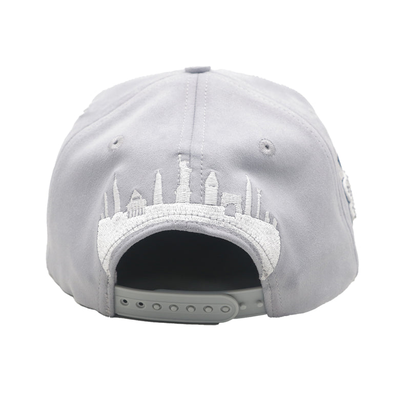 Premium Milano Unisex NY Snapback Hat 2605 Grey/Navy– Premium