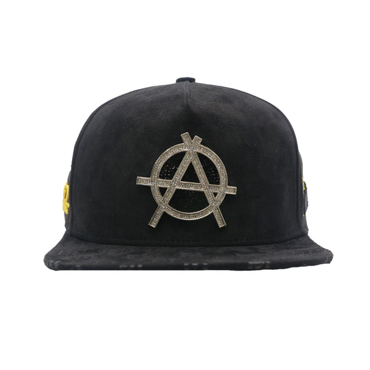 Premium Milano Unisex Anarchy Snapback Hat 2608 Black/Gold