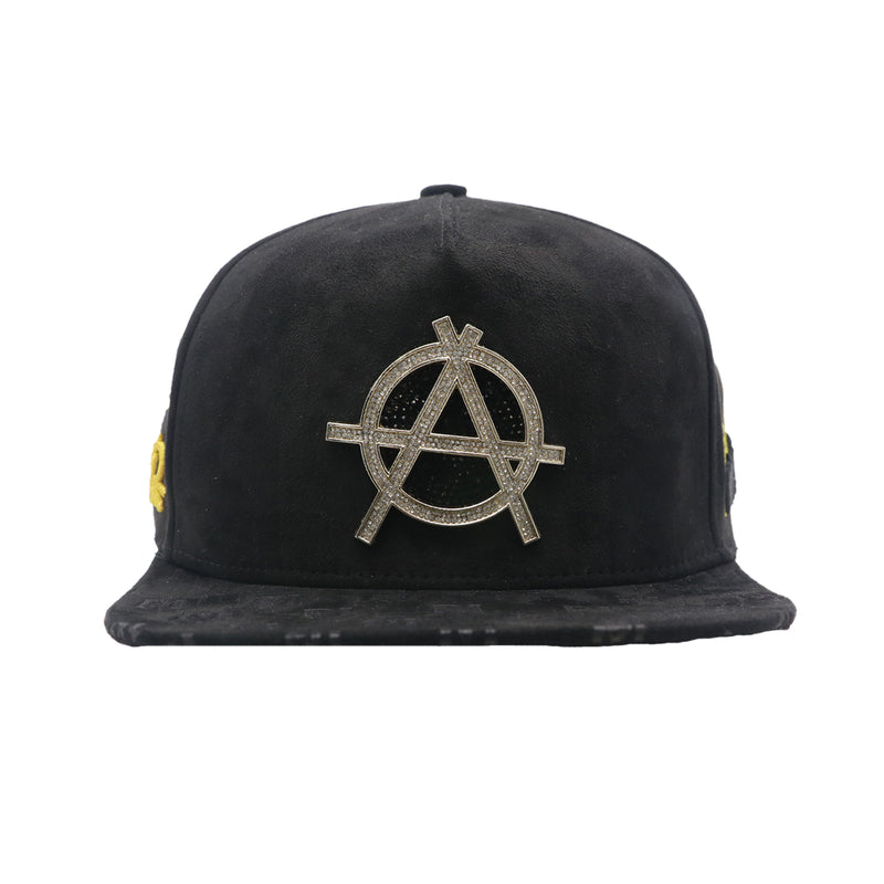 Premium Milano Unisex Anarchy Snapback Hat 2608 Black/Gold