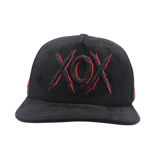 Premium Milano Unisex XOX Snapback Hat 2615 Black/Red