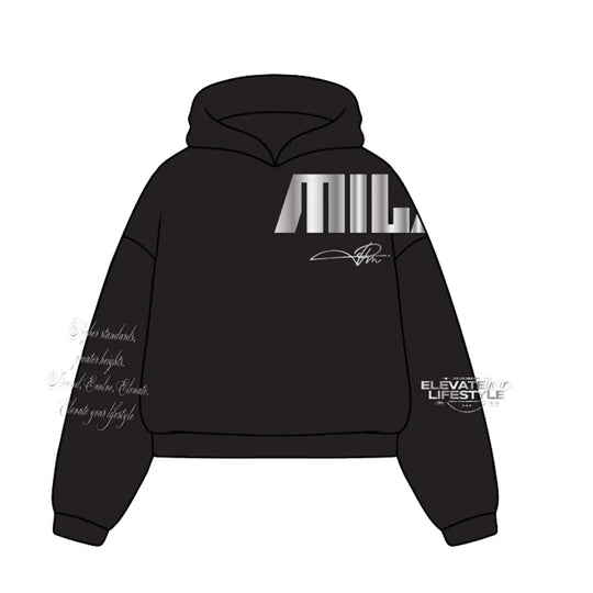 Premium Milano Mens 3M Mercury Hoodie B13AMH-101-BKGRY Black/Grey