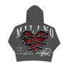 Premium Milano Mens Barbed Heart Hoodie BBH19-871-WBK Charcoal
