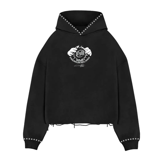 Premium Milano Mens Hypnotized Minds Cropped Hoodie BCH17-100-BK Black