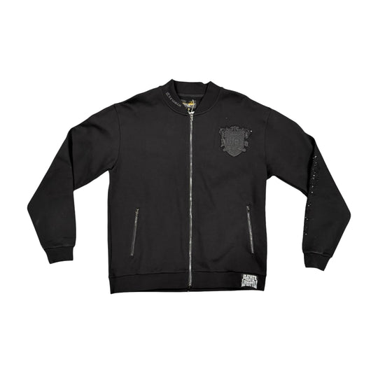 Premium Milano Mens Black Cat Club Zip Jacket BH11Z-100-BK Black