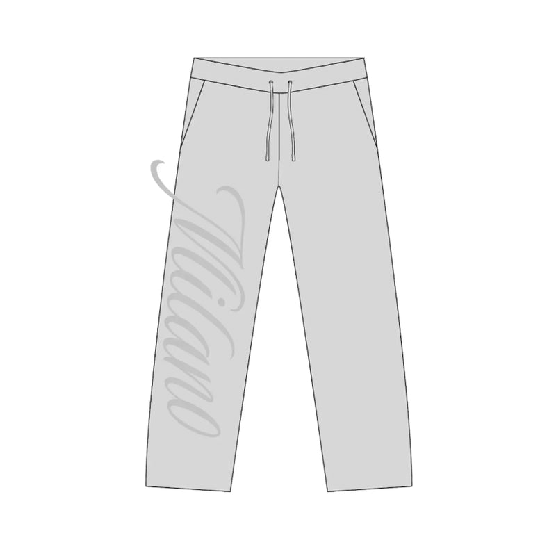 Premium Milano Mens Script Tonal Sweatpants BP14-005-GY Gray