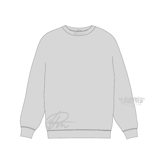 Premium Milano Mens Tonal Crew Neck Sweatshirt BT14-005-GY Gray