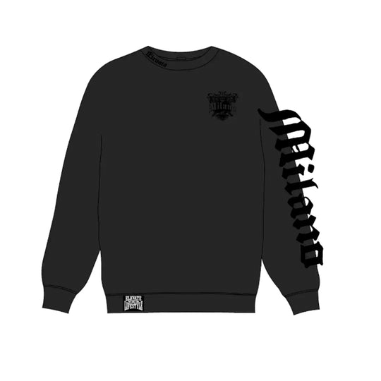 Premium Milano Mens Black Cat Club Crew Neck Sweatshirt BT15C-100-BK Black