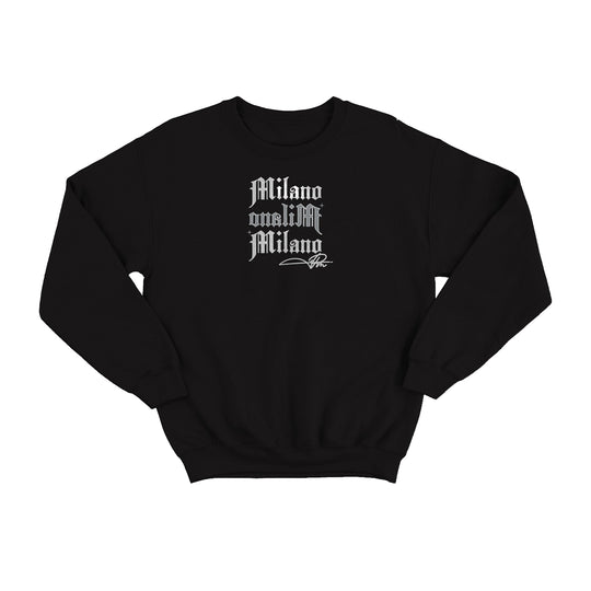 Premium Milano Mens Guardian Angel Crew Neck Sweatshirt CSW1125-20 Black