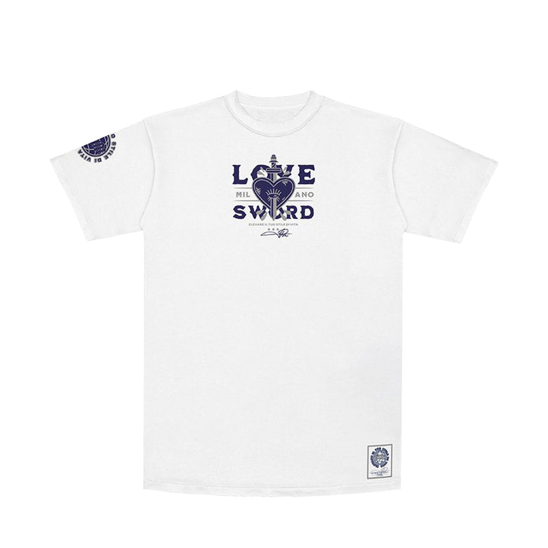 Premium Milano Mens Love Sword Crew Neck T-Shirt CT261-119 Cream