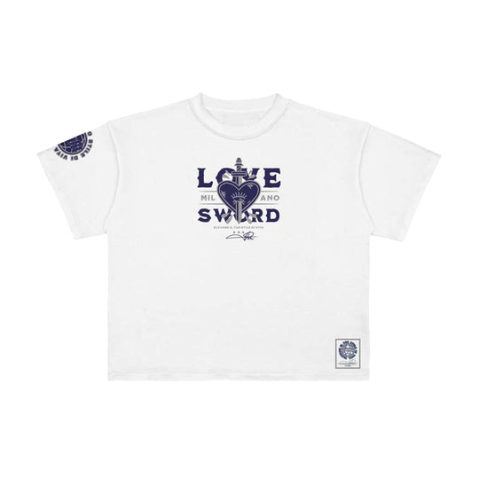 Premium Milano Mens Love Sword Crew Neck T-Shirt CT261-119 Cream